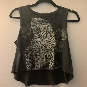 All Saints Cheetah Crop Top